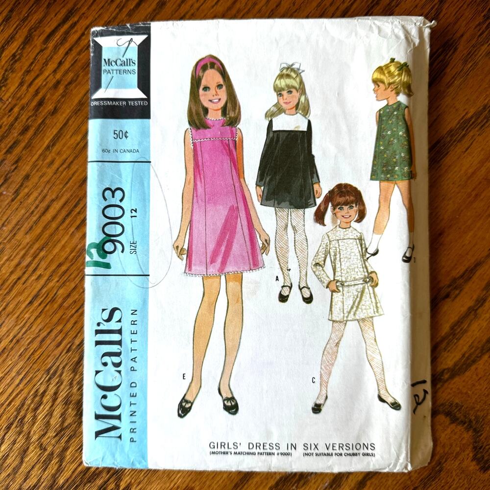 UNCUT Vintage 1960s McCalls 9003 Sewing Pattern Women Sz XS 6 Version Mini Dress